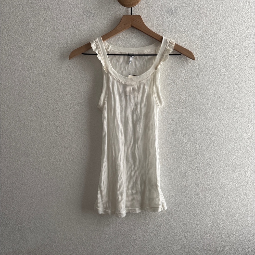 Splended Ribbed Tank with Ruffles NEW NWT - Picture 1 of 10